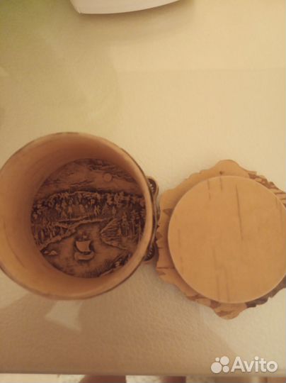 Шкатулочка малая из бересты и дерева