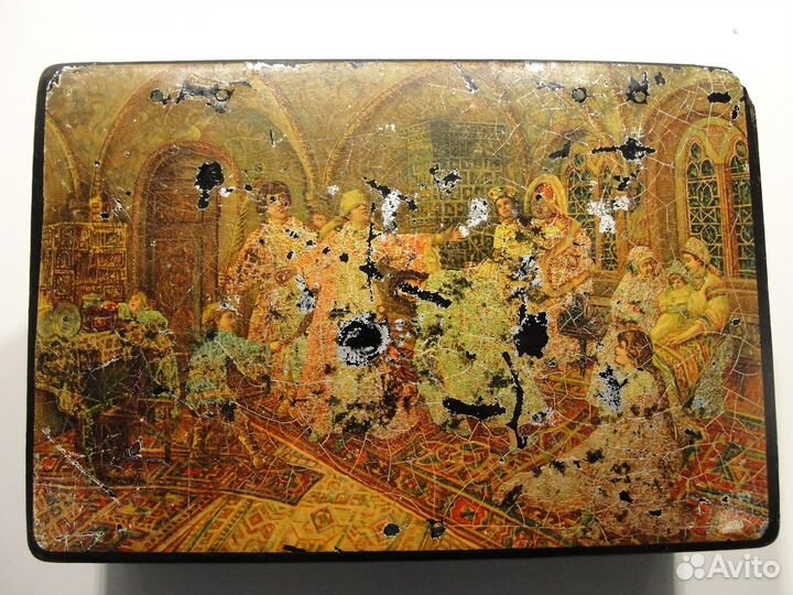 Шкатулка лаковая. изготовление до 1917 года