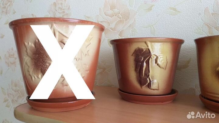 Горшки цветочные глиняные