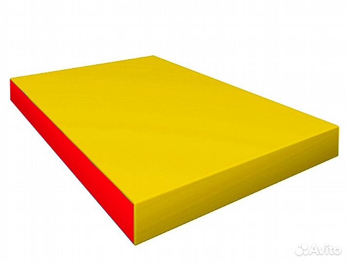 Мат гимнастический 1х1х0.1м цв желт-красный
