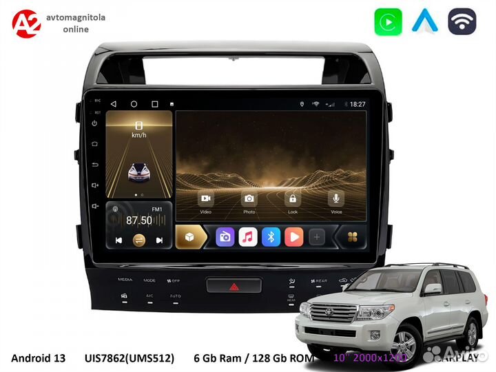 Toyota Land Cruiser 200 2012-2015 Android 12 128gb