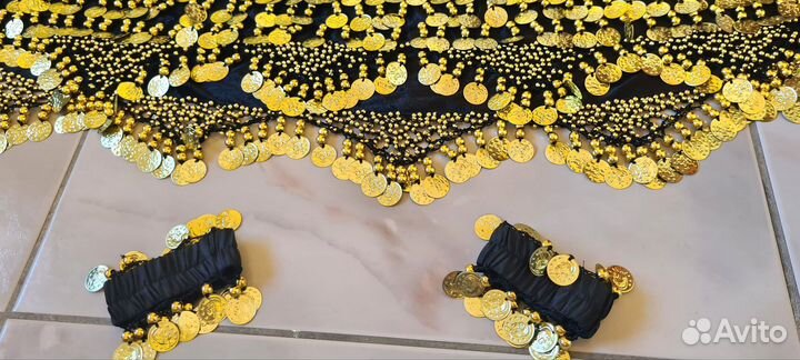 Пояс для танца живота belly dance с 2 браслетами