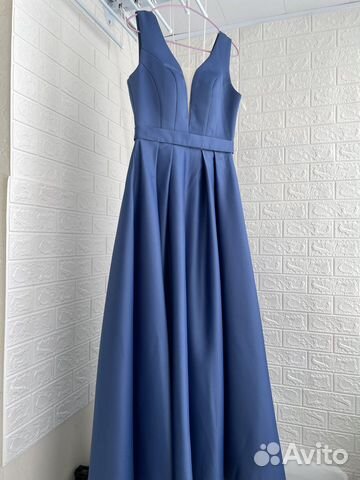 Вечернее платье синее длинное