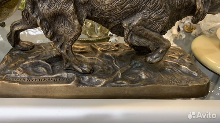 Бронзовая скульптура Сеттер, охотничья собака