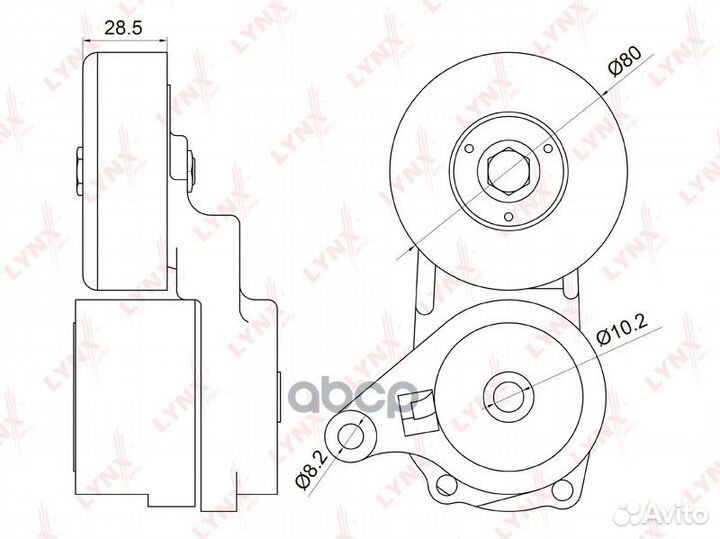 Натяжитель ремня mitsubishi lancer/outlander 03