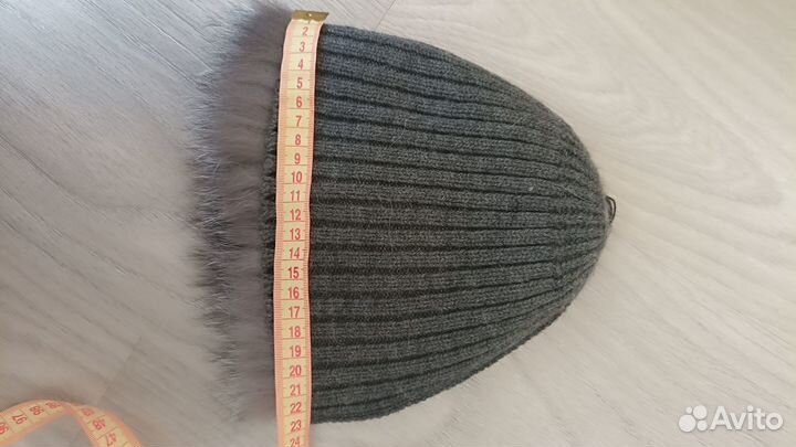 Шапка сноп вязанный песец