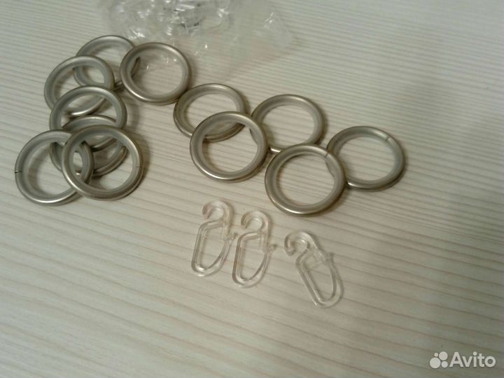 Кольца для штор 50шт с крючками на карниз (новые)