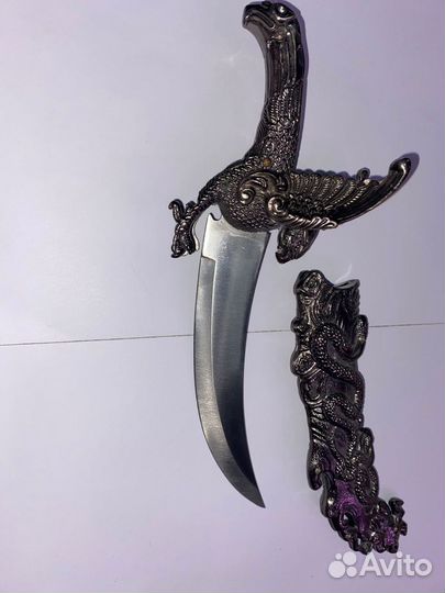 Сувенирный нож, рукоять в форме орла на охоте