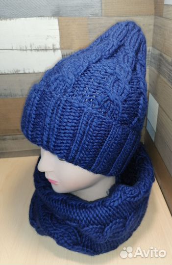 Комплект шапка и снуд женский