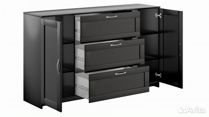 Сириус тумба 2 двери и 3 ящика 156х95 Дуб Венге