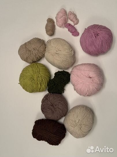 Пряжа для вязания пакетом, остатки