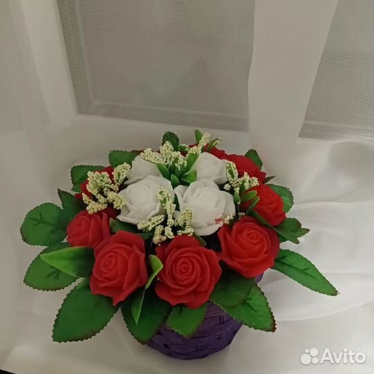 Букет из мыларучной работы на 8марта