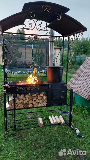 Мангал с печью