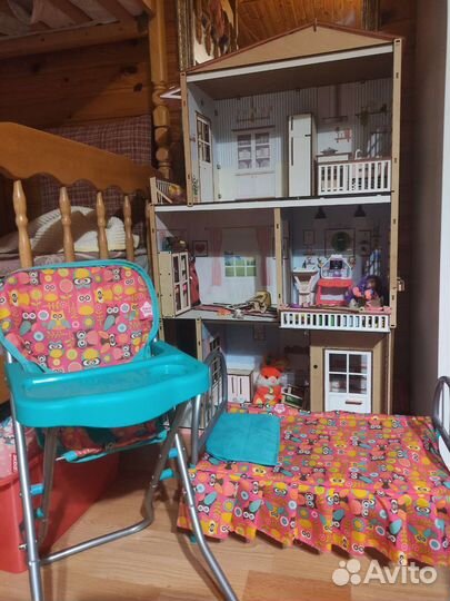 Кукольный домик с мебелью большой