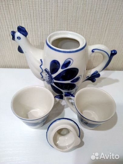 Сервиз кофейный Гжель Петушок