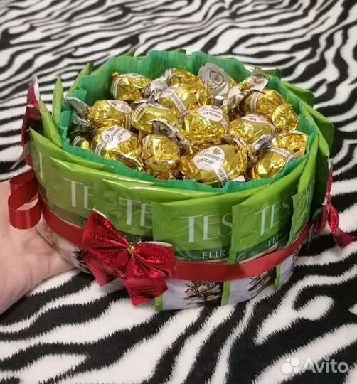 Тортик из чая и конфет ручной работы