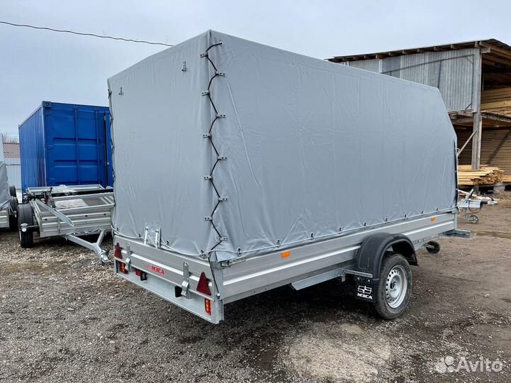 Прицеп с алюминиевыми бортами и тентом аэро 150 с