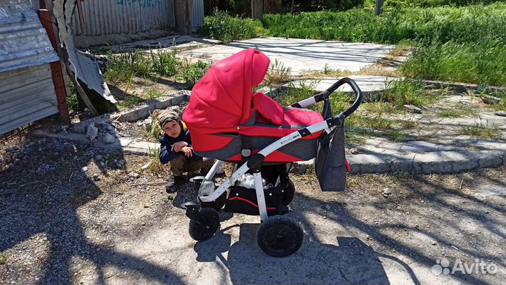 Коляска kinder rich красная бу