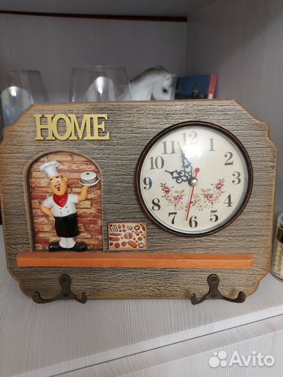 Новое декоративное панно для кухни с часами