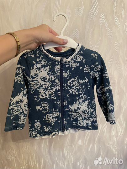 Кофта на молнии для девочки 74