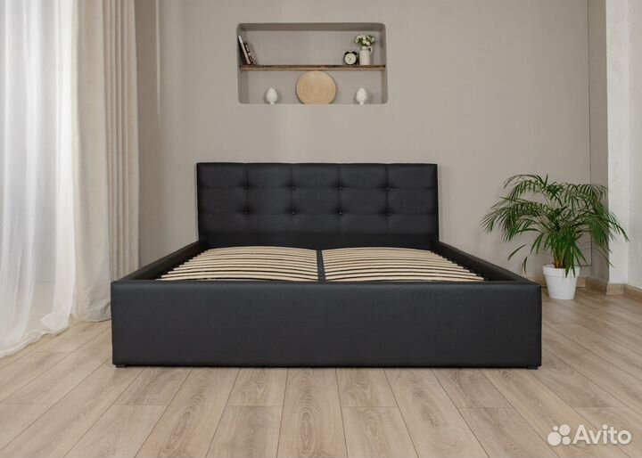 Кровать новая с матрасом 160х200 черная Роза