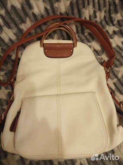 Сумка женская белая кож зам