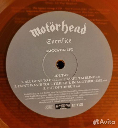 Винил Motörhead – Sacrifice (orange)