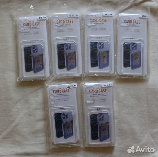 Чехол с карманом для карт на Redmi, Samsung, Honor