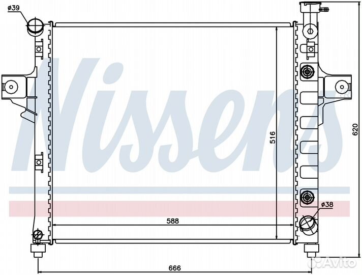 Радиатор охлаждения двс jeep grand cherokee (1999)