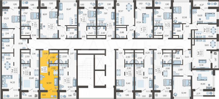 Квартира-студия, 23,7 м², 6/19 эт.