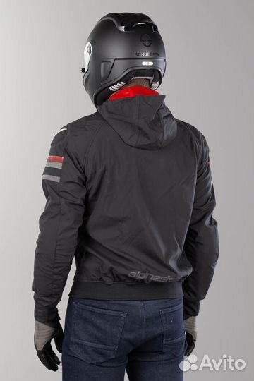 Motorradjacke Alpinestars Sektor V2 Tech Hoodie Schwarz-Rot Черный