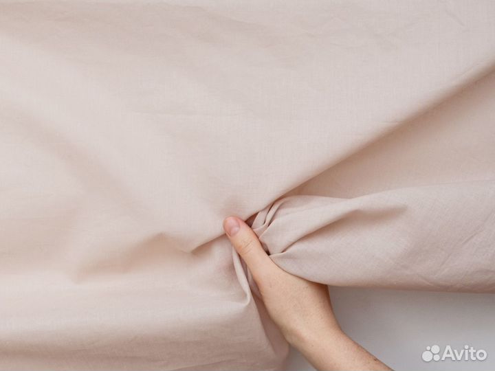Ткань батист бежевый 65 г/м2, отрез 9 метров
