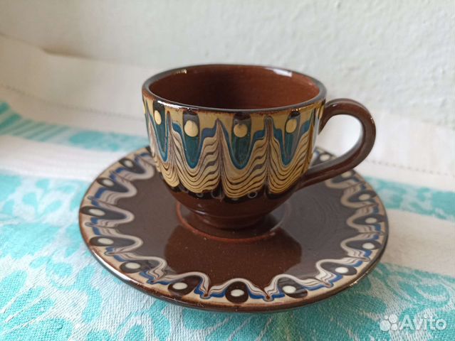 Чайная / кофейная пара, болгарская керамика СССР