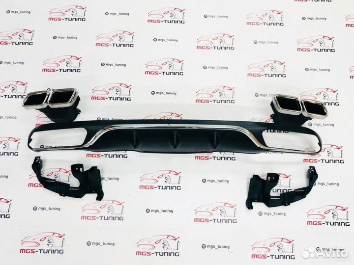 Диффузор с насадками E63 не AMG Пакет хром w213