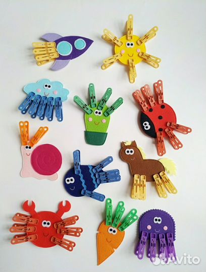 Игрушки животные из фетра Забавные прищепки 1-3 г