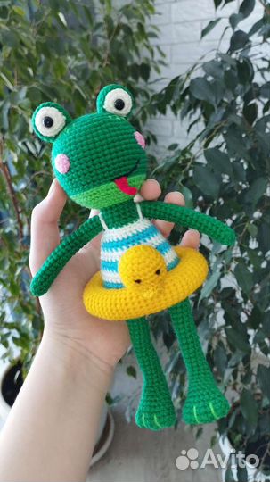 Вязаная игрушка, Лягушка