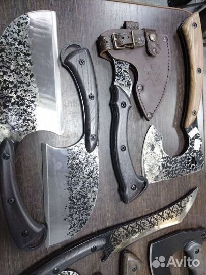 Сербский нож, кованый топор, мачета