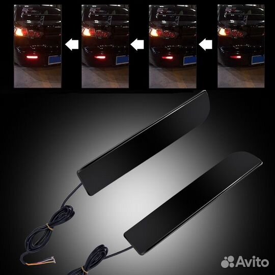 Светящиеся катафоты заднего бампера Lancer 10