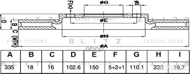 Диск тормозной задний вентилируемый BS0534 Blitz