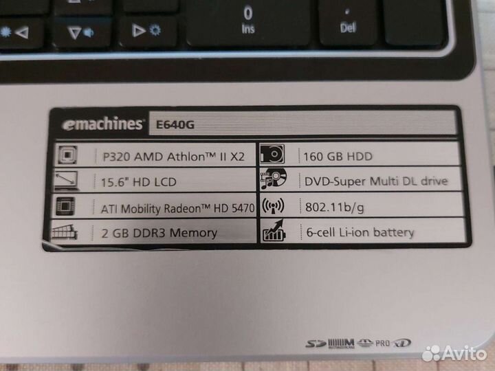 Ноутбук emachines E640G
