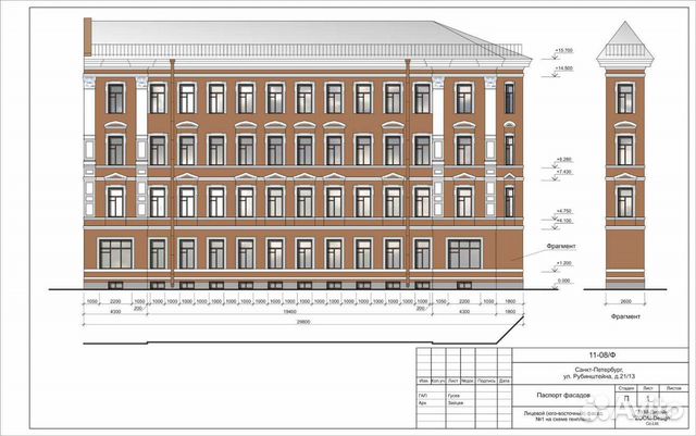 Развертка фасада здания чертеж