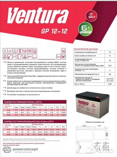 Аккумулятор (батарея) акб 12v 12ah новые