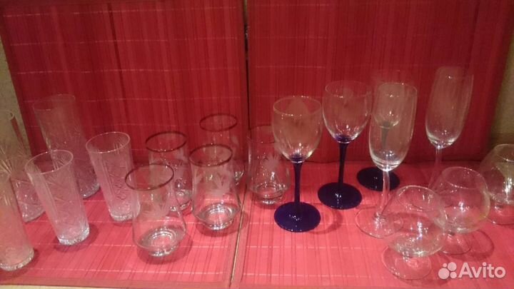 Фужеры рюмки бокалы стаканы хрусталь
