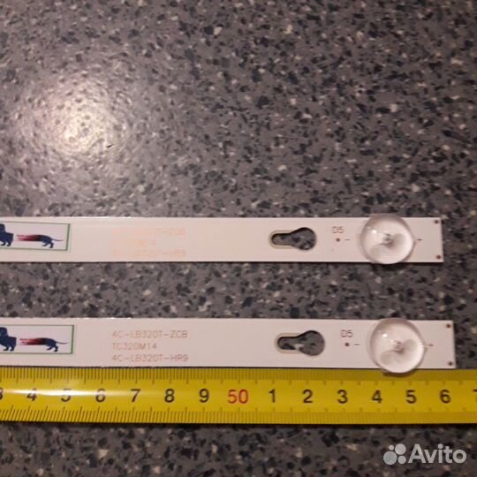 Подсветка 32HR332M05A7 2линейки по 5 Led 6V 562mm