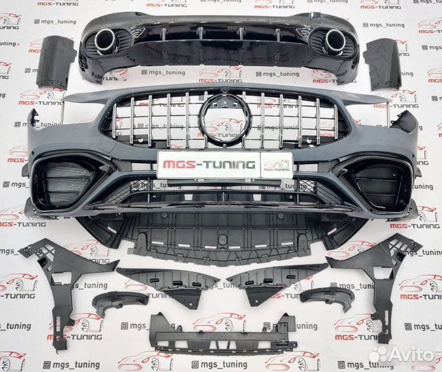 Передний бампер 45 AMG+диффузор 35 AMG CLA 118