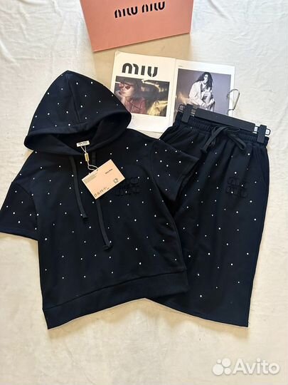 Костюм двойка Miu Miu со стразами