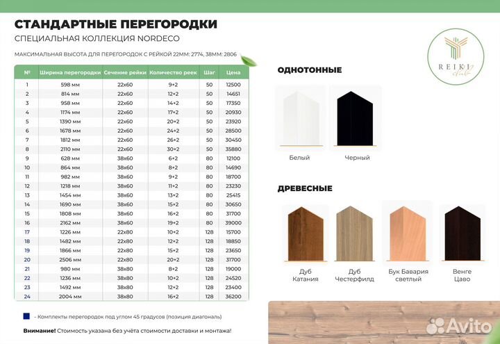 Декоративная реечная перегородка