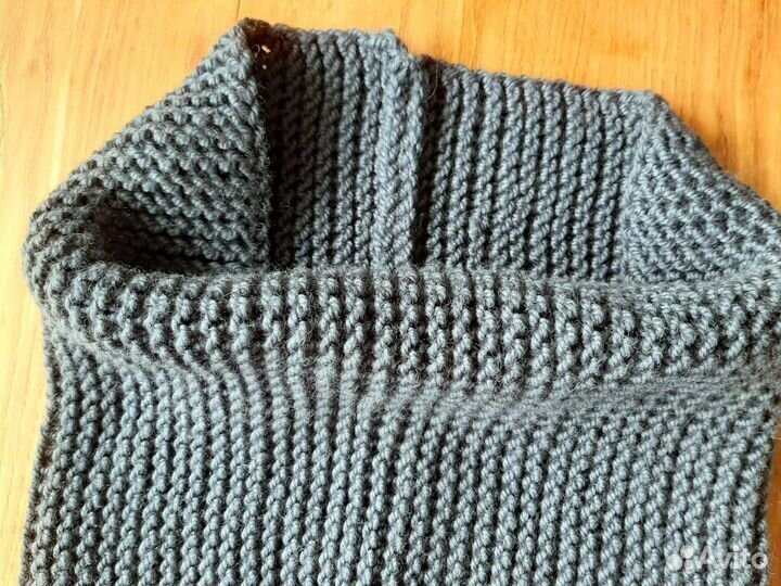 Шарф-снуд шерстяной серый