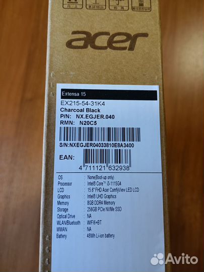 Ноутбук Acer Extensa EX215-54-31K4