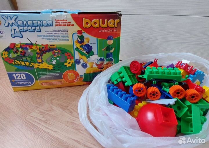 Конструктор bauer железная дорога + россыпь